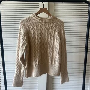 H&M Cream Cable Knit Crewneck Sweater